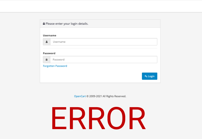 Странница перезагружается и не входит в админ панель Opencart 3